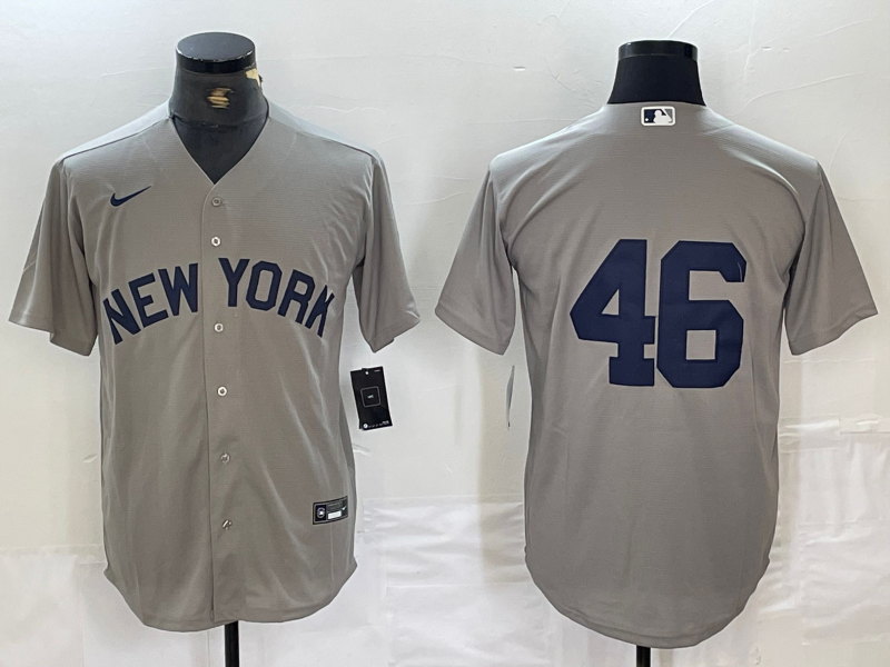 Men's New York Yankees Andy Pettitte #46 Gray Limited Name Jersey